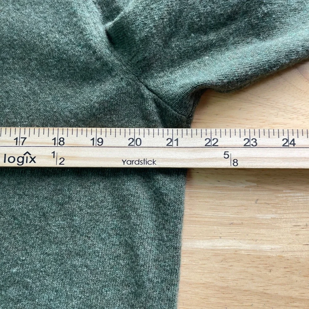 Banana Republic MERINO WOOL 1/4 Zip Button Mens L Mock Neck Sweater Olive‎ Green